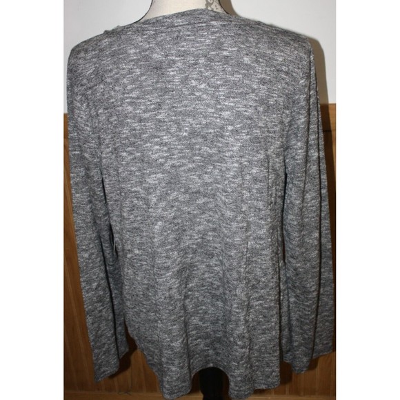 Time and Tru Maternity Long Sleeve Side Tie Top Large (12-14) Black & Gray NWT - Picture 7 of 9